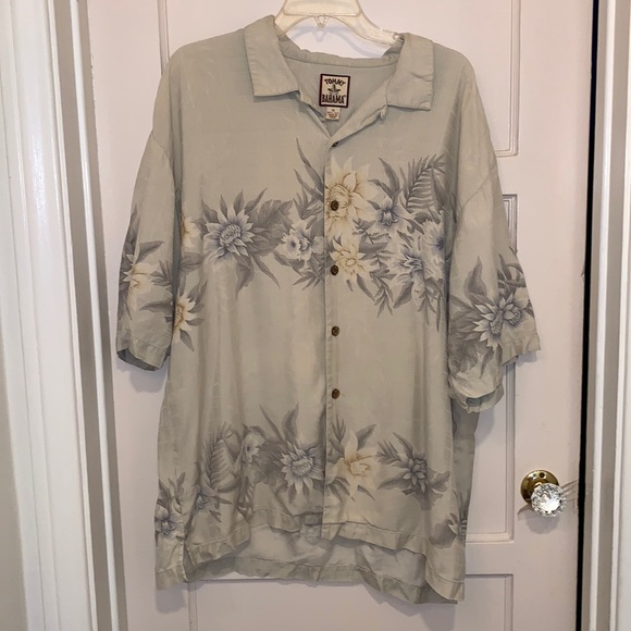 MEN’S TOMMY BAHAMA FLORAL SILK SHIRT SZ XL HAWAII HAWAIIAN LUAU VACAY CRUISE